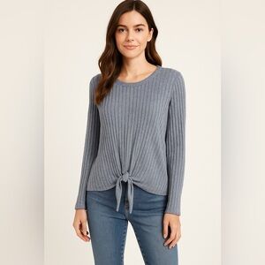 Soho New York & Company Relaxed Front Tie Sweater Top Size L